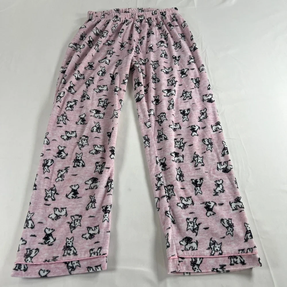 Laura Ashley Girls‎ Pink Scottie Dog Pajama Pants Size 10 Sleepwear Bottoms